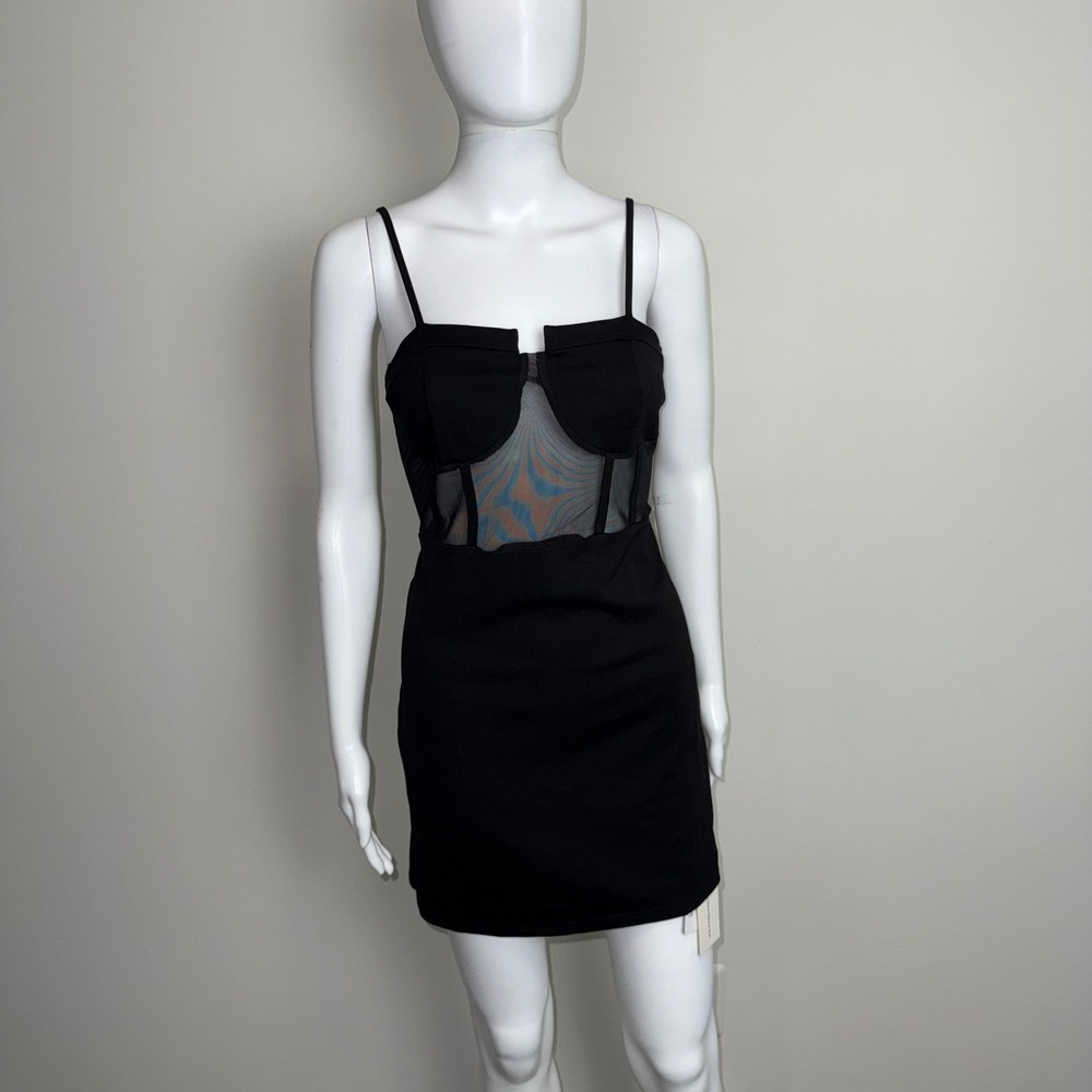 Commense‎ Sleeveless Bodycon Mini Dress Black Sweetheart Neckline Party L